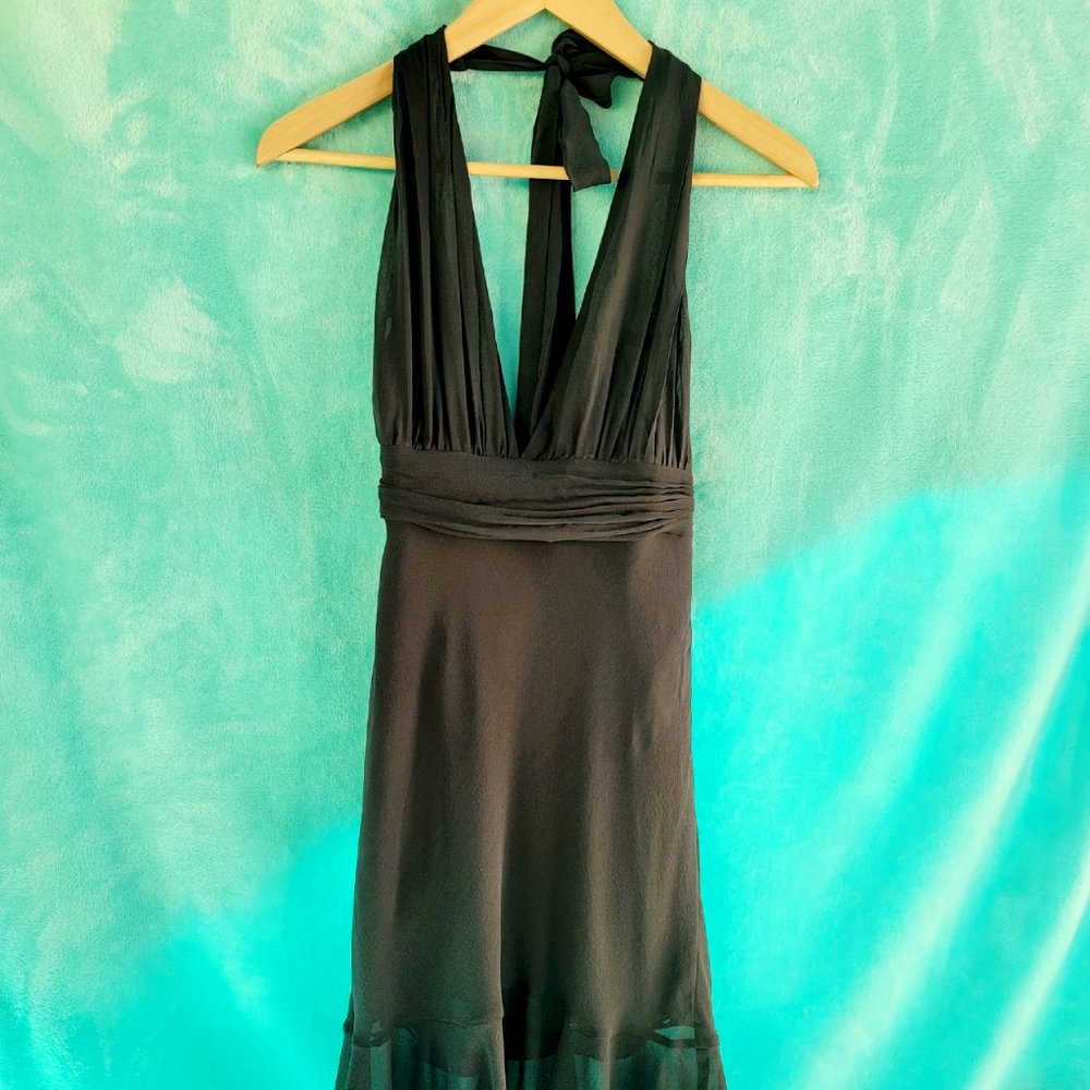 Gorgeous Heart Moon Star silk and polyester halter dress size 4
